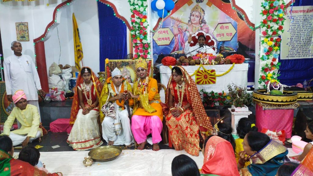 श्रीमद भागवत कथा ज्ञान यज्ञ सप्ताह का छठवां दिन रमतला के बजरंग चौक गुड़ी मंदिर प्रांगण में*